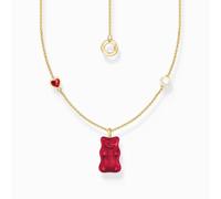 Thomas Sabo KE2206-430-10-L45V Damen-Kette mit Goldbären-Anhänger Rot