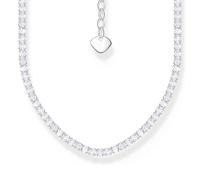Kette mit weißen Steinen Silber