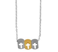 Kette ohne Anhänger ADELIA´S "Damen Halskette - Ankerkette aus Edelstahl 43 cm", silber, Halsketten, Damen, 43cm, Edelstahl, Ein kleines Geschenk mit großer Wirkung (53305437-0) silber