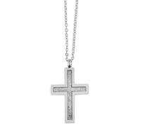 Kette ohne Anhänger ADELIA´S "Damen Halskette - Ankerkette aus Edelstahl mit Zirkonia 43 cm", silber, Halsketten, Damen, 43cm, Edelstahl, Zum Verschenken - ideal zum einfach so (86984407-0) silber