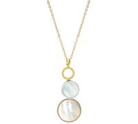 Kette ohne Anhänger ADELIA´S "Damen Halskette aus Edelstahl mit Perlmutt 43 cm", silber, Halsketten, Damen, 43cm, Edelstahl, Ideal als Geschenk zum Jubiläum (28778162-0) silber