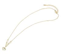 Kette ohne Anhänger ADELIA´S "Damen Halskette - Herz aus Edelstahl mit Perlmutt 42+5", gold, Halsketten, Damen, 47cm, Edelstahl, Ein Geschenk, das Freude macht (14300823-0) gold