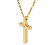 Kette ohne Anhänger ADELIA´S "Damen Halskette mit Anhänger - Kreuz aus Edelstahl", gold, Halsketten, Damen, 48cm, Edelstahl, Schöne Geschenkidee zum Muttertag (73934059-0) gold