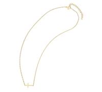Kette ohne Anhänger ADELIA´S "Damen Halskette mit Anhänger - Kreuz aus Edelstahl", gold, Halsketten, Damen, 42cm, Edelstahl, Ideal zum Verschenken - schlicht und stilvoll (45904818-0) gold