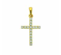 Kette ohne Anhänger ADELIA´S "Damen & Herren 333 Gold Kreuz Anhänger mit Zirkonia", gold, Halsketten, Damen, Gold, Kettenanhänger, Schmuckset - Set mit Halskette (15371840-0) gold