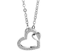 Kette ohne Anhänger ADELIA´S "Unisex 925 Silber Halskette Herz mit Zirkonia unbekannt cm", silber (silber, herz), Halsketten, Damen, Silber 925 (Sterlingsilber) (82456065-0) silber, herz