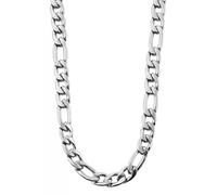 Kette ohne Anhänger ADELIA´S "Unisex Edelstahl Figarokette Halskette" Gr. 43, silber, Halsketten, Damen, 43, Edelstahl (21449204-43) silber