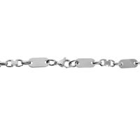 Kette ohne Anhänger ADELIA´S "Unisex Halskette - Plattenkette aus Edelstahl 55 cm", silber, Halsketten, Damen, 55cm, Edelstahl, Ein kleines Geschenk mit großer Wirkung (29765440-0) silber