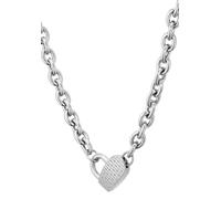 Kette ohne Anhänger BOSS "Schmuck Edelstahl Halsschmuck Ankerkette DINYA", silber (edelstahlfarben), Halsketten, Damen, Edelstahl, L: 43 B: 7mm, B:7mm (27582127-0) edelstahlfarben