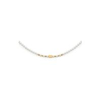 Kette ohne Anhänger CIAO BY LEONARDO "Doro", gold (gelbgoldfarben, weiß), Halsketten, Damen, Edelstahl Perlen, L: 45 B: 2,5mm, Edelstahl, Perlen, mit Perle (imitiert), B:2,5mm (27991234-0) gelbgoldfar