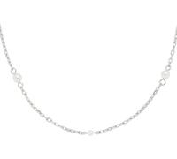 Kette ohne Anhänger CIAO BY LEONARDO "Halskette Navina CIAO", weiß (edelstahlfarben,, weiß), Halsketten, Damen, Edelstahl Perlen, L: 47 B: 1mm, Edelstahl, Perlen, mit Perle (imitiert), B:1mm (43612542