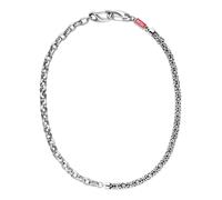 Kette ohne Anhänger DIESEL "Schmuck Geschenk Edelstahl Halsschmuck Halskette Diesel Font", edelstahlfarben, rot, Halsketten, Damen, Edelstahl, L: 50 B: 8mm, glänzend, Emaille, B:8mm (51424604-0) edels