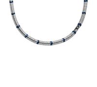 Kette ohne Anhänger DIESEL "Schmuck Geschenk Edelstahl Nylon D LOGO", grau (edelstahlfarben, hämatitfarben, blau, anthrazit), Halsketten, Damen, Edelstahl Nylon, L: 60 B: 6mm, Edelstahl, Nylon, mit Hä