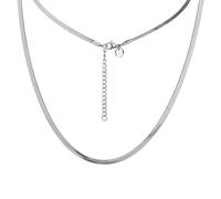 Kette ohne Anhänger FIRETTI "Schmuck Geschenk Edelstahl Halsschmuck Halskette Heringbonekette", edelstahlfarben, Halsketten, Damen, Edelstahl, L: 55 B: 3mm, B:3mm (61379327-0) edelstahlfarben