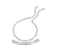 Kette ohne Anhänger FIRETTI "Schmuck Geschenk Silber 925 Halsschmuck Halskette Figarokette" Gr. 45, silber (silberfarben), Halsketten, Damen, 45, Silber 925 (Sterlingsilber), B: 5,1mm, Made in Germany