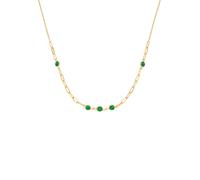 Kette ohne Anhänger FIRETTI "Schmuck Geschenk Silber 925 Halsschmuck Halskette Gliederkette", gold (gelbgoldfarben, grün), Halsketten, Damen, Silber 925 (Sterlingsilber), L: 45cm B: 1,2mm, mit Zirkoni