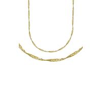 Kette ohne Anhänger FIRETTI "Schmuck Geschenk Silber 925 Halsschmuck Halskette Singapurkette" Gr. 42, gold (gelbgoldfarben), Halsketten, Damen, 42, Silber 925 (Sterlingsilber), B: 1,7mm, Made in Germa