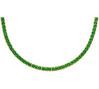 Kette ohne Anhänger FOSSIL "Schmuck Geschenk Edelstahl Halskette Heritage", gold (gelbgoldfarben, grün), Halsketten, Damen, Edelstahl, L: 45,5 B: 2,5mm, mit Glasstein, B:2,5mm (47443128-0) gelbgoldfar