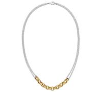 Kette ohne Anhänger JOBO "2-reihig", gold (goldfarben), Halsketten, Damen, Silber 925 (Sterlingsilber), L: 42, 925 Silber bicolor vergoldet 42 cm (47885660-0) goldfarben