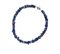 Kette ohne Anhänger JOBO, blau, Halsketten, Damen, Metall, L: 44, mit Lapislazuli 44 cm (16080660-0) blau
