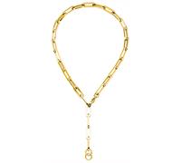 Kette ohne Anhänger JOBO "Paperclip veriabel 7 mm", goldfarben, Halsketten, Damen, Edelstahl, L: 55, Edelstahl goldfarben beschichtet 55 cm (13469962-0) goldfarben