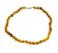 Kette ohne Anhänger OSTSEE-SCHMUCK "- Kugel 10 mm - Bernstein -" Gr. 50, braun (bernsteinfarben, braun), Halsketten, Damen, 50, Bernstein (76435439-50) bernsteinfarben, braun