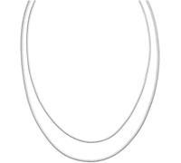 Kette ohne Anhänger PURELEI "Schmuck Geschenk Two Layers doppelte Kette", silber (edelstahlfarben), Halsketten, Damen, Edelstahl, L: 45, Kette ohne Anhänger (51181844-0)