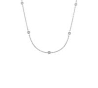 Kette ohne Anhänger S.OLIVER "2034397", bunt (silberfarben, weiß), Halsketten, Damen, Silber 925 (Sterlingsilber), L: 45 B: 1mm, mit Zirkonia (synth.), B:1mm (24074917-0) silberfarben, weiß