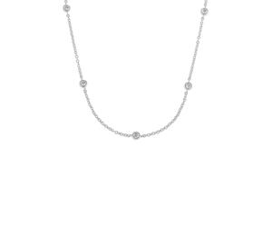 Kette ohne Anhänger S.OLIVER "2034397", bunt (silberfarben, weiß), Halsketten, Damen, Silber 925 (Sterlingsilber), L: 45 B: 1mm, mit Zirkonia (synth.), B:1mm (24074917-0) silberfarben, weiß