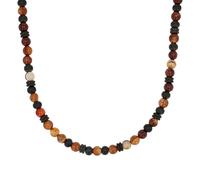 Kette ohne Anhänger S.OLIVER "2039732", grau (grau, braun), Halsketten, Herren, Edelstahl, L: 55 B: 6mm, mit Achat, B:6mm (98328955-0) grau, braun