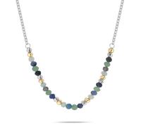 Kette ohne Anhänger S.OLIVER "Colorful Beads", bunt (edelstahlfarben, multicolor), Halsketten, Damen, Edelstahl Perlen, L: 40 B: 1,3mm, Edelstahl, Perlen, mit Glasperle, B:1,3mm (46863903-0) edelstahl