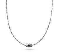 Kette ohne Anhänger S.OLIVER, silber (schwarz, edelstahlfarben), Halsketten, Herren, Edelstahl, L: 50 B: 2,5mm, B:2,5mm (34800118-0) schwarz, edelstahlfarben