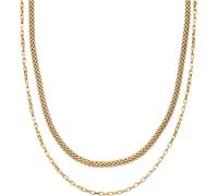 SKAGEN - Collier multirang Merete en acier inoxydable doré, pour femme, SKJ1860710