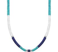 Kette ohne Anhänger THOMAS SABO "mit blauen Steinen" Gr. 42, blau (silberfarben, dunkelblau, hellblau, weiß), Halsketten, Damen, 42, Silber 925 (recycelt), B: 1mm, mit Achat, Lapislazuli, Türkis-Imita