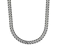 Kette ohne Anhänger TOM TAILOR "Schmuck Geschenk Edelstahl Panzerkettenglieder", schwarz-weiß (edelstahlfarben, schwarz), Halsketten, Herren, Edelstahl, L: 50 B: 7mm, B:7mm (31490842-0) edelstahlfarbe