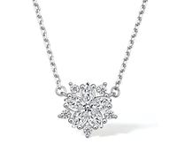 Kette Schneeflocke Anhänger, 925 Sterling Silber Damen Halskette 40+5 cm Kommt in Schmuck Geschenk Box für Frauen Mädchen (Silber)
