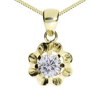 Kette und Anhänger Set OSTSEE-SCHMUCK "- Pia 6 mm - Gold 333/000 - Zirkonia" Gr. 45, gold (gold 333, goldfarben, gelb), Schmuck_Sets, Damen, 45, Gelbgold 333 (72343141-45) gold 333, goldfarben, gelb