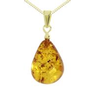 Kette mit Anhänger OSTSEE-SCHMUCK "Ostsee-Schmuck Kette mit Anhänger Tropfen ca. 17 mm lang" Gr. 45, gold, Halsketten, Damen, 45cm, Gelbgold 333, L: 42 (35789104-45) gold