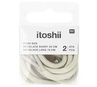 Ketten 2er Set, Itoshii Ponii, Schnürsenkel-Style, 62 cm und 78 cm (Grau)