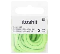 Ketten 2er Set, Itoshii Ponii, Schnürsenkel-Style, 62 cm und 78 cm (Neon Grün)