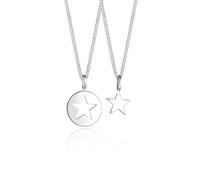 Ketten-Set ELLI "Halskette Mutter Tochter Stern Anhänger 925 Sterling Silver" Gr. 45, silber, Halsketten, Damen, ohne Stein, Silber 925 (Sterlingsilber) (95362262-45) silber
