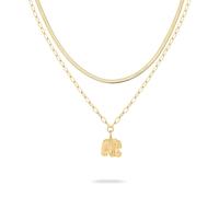 Ketten-Set TAMARIS "Schmuck Geschenk Edelstahl Halskette Little Elephant", gold (gelbgoldfarben), Halsketten, Damen, Edelstahl, L: 47 B: 3mm, Ketten-Set, B:3mm (11644537-0)