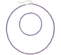 Ketten und Armband Set FIRETTI "Multipack Schmuck Geschenk Armkette Halskette", bunt (silberfarben, lila, lila), Schmuck_Sets, Damen, Elasthan, Messing, Polyester, facettierte Edelsteine (96968559-0)