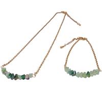 Ketten und Armband Set FIRETTI "Multipack Schmuck Geschenk Schmuckset Edelsteine", bunt (gelbgoldfarben, grün, blau, grün, blau), Schmuck_Sets, Damen, Edelstahl, Made in Germany - mit Glasstein (13998