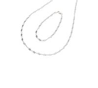 Ketten und Armband Set FIRETTI "Multipack Schmuck Geschenk Silber 925 Armkette Halskette Plättchen", silber (silberfarben), Schmuck_Sets, Damen, Silber 925 (Sterlingsilber) (19635967-0) silberfarben