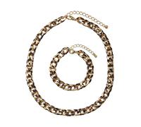 Ketten und Armband Set "Multipack Schmuck Geschenk Kupfer Armkette Halskette Animalprint", gelbgoldfarben, schwarz, ANISTON JEWELRY & WATCHES, Schmuck_Sets, Herren, Kupfer (88481646-0) gelbgoldfarben,