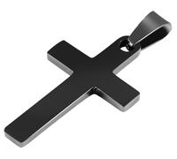 Kettenanhänger ADELIA´S "Anhänger - Kreuz Kreuzanhänger aus Edelstahl", schwarz, Schmuckanhänger, Damen, Edelstahl, Kettenanhänger, Schöne Geschenkidee zum Muttertag (52540928-0) schwarz