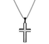 Kettenanhänger ADELIA´S "Anhänger - Kreuz Kreuzanhänger aus Edelstahl", schwarz (silber), Schmuckanhänger, Damen, Edelstahl, Kettenanhänger, Ideal als Geschenk - dezent und elegant (19508224-0) silber