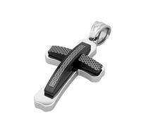 Kettenanhänger ADELIA´S "Anhänger - Kreuz Kreuzanhänger aus Edelstahl", schwarz (silber), Schmuckanhänger, Herren, Edelstahl, Kettenanhänger, Ideal als Geschenk - dezent und elegant (22946145-0) silbe