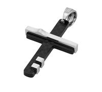 Kettenanhänger ADELIA´S "Anhänger - Kreuz Kreuzanhänger aus Edelstahl", schwarz (silber), Schmuckanhänger, Damen, Edelstahl, Kettenanhänger, Ideal als Geschenk zum Valentinstag (23770712-0) silber